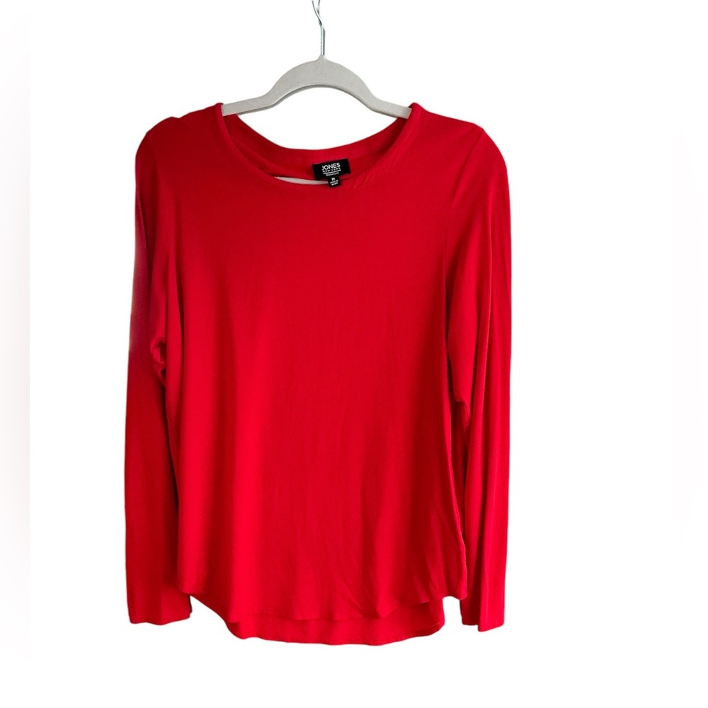 Jones of New York Top Red Long Sleeve Top Medium EUC